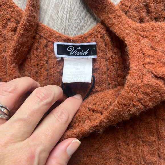 Copper color vintage wool blend crop top - Picture 3 of 4